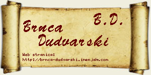 Brnča Dudvarski vizit kartica
